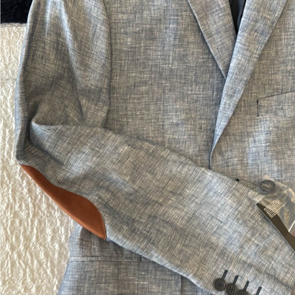 H&M Light Blue Textured Blazer - Picture 2 of 6